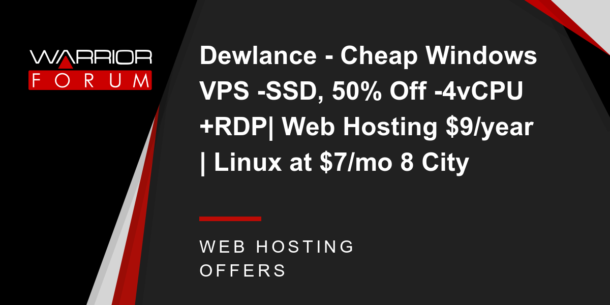 Dewlance Cheap Windows Vps Ssd 50 Off 4vcpu Rdp Web Images, Photos, Reviews