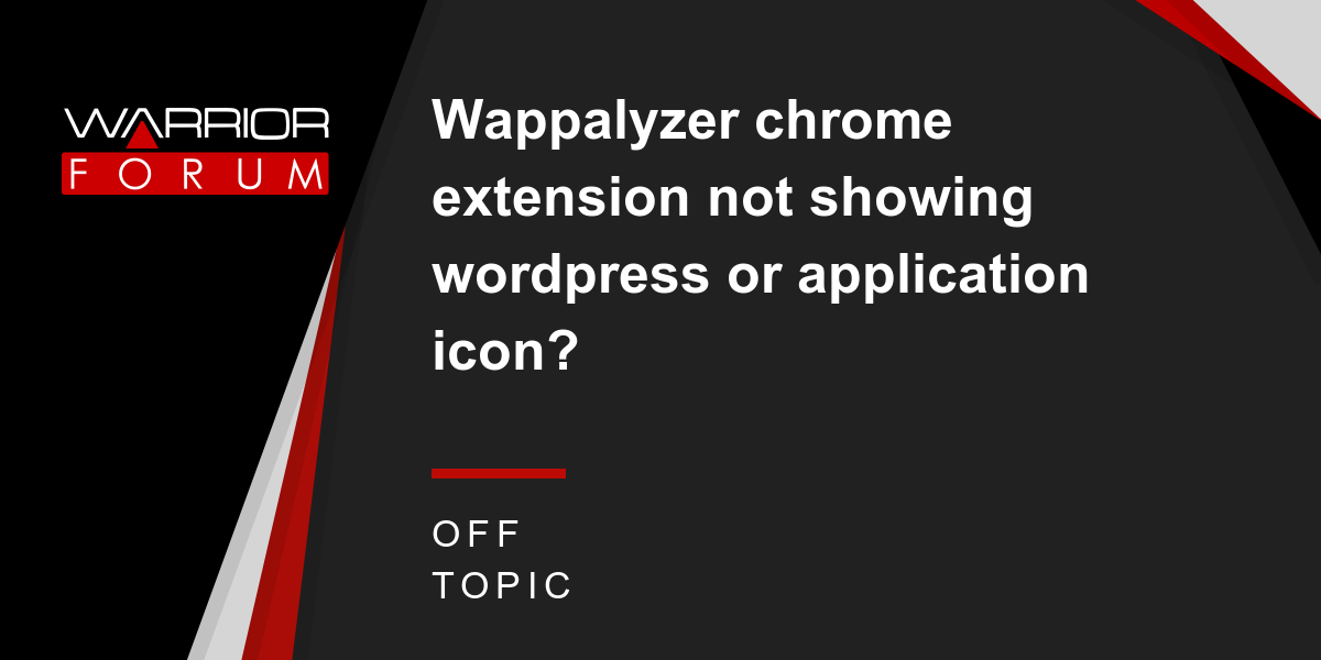 Wappalyzer Chrome Extension Not Showing Wordpress Or Application