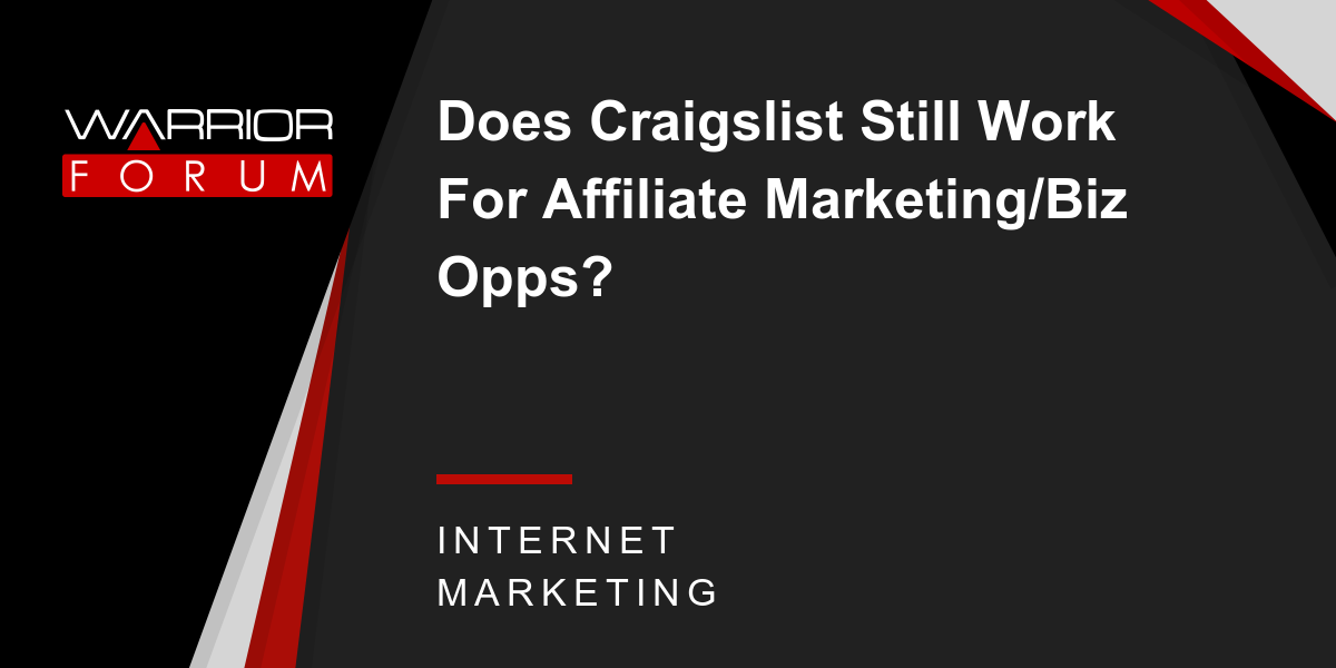 Does Craigslist Still Work For Affiliate Marketing/Biz ...