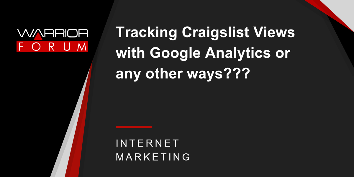 Tracking Craigslist Views with Google Analytics or any ...