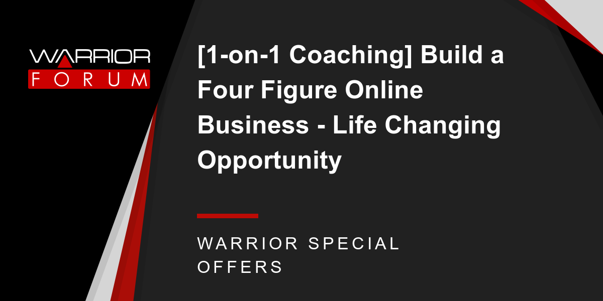[1-on-1 Coaching] Build a Four Figure Online Business  - Life Changing Opportunity Thumbnail