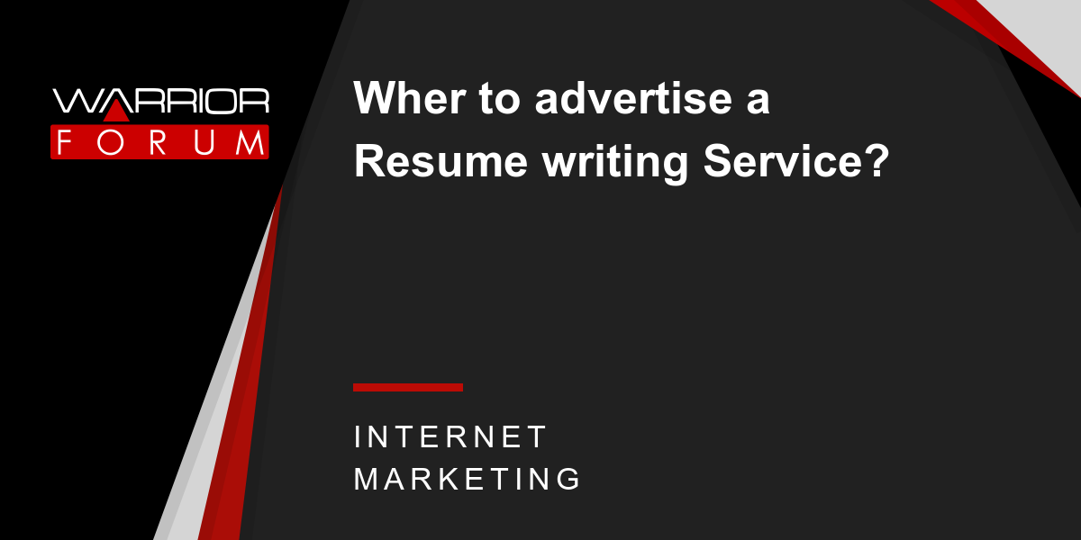 Where To Advertise My Resume Writing Service Professional Resume